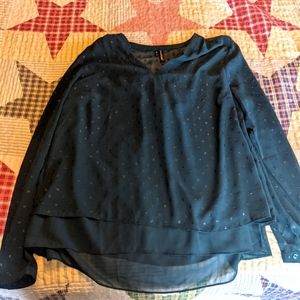 Maurices Hunter Green, 1x,  3/4 sleeve flowy blouse